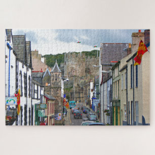 Conwy street en castle, Wales Legpuzzel