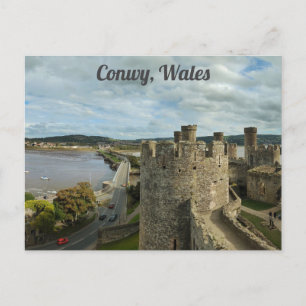 Conwy Wales Welsh Castle River Reisfoto Briefkaart