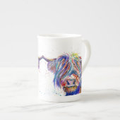 Coo2 Vache Highland écossaise os china mug (Devant droit)