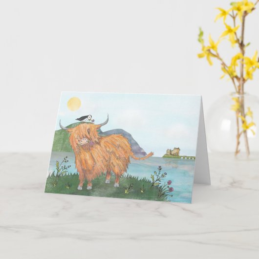 Coo van het hoogland en papegaaiduikerkaart kaart (Gele Bloem)