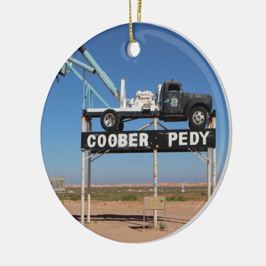 Coober Pedy Outback Souvenir Keramisch Ornament (Links)