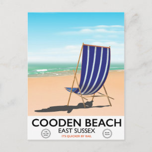 Cooden Beach East Sussex vintage reisposter Briefkaart