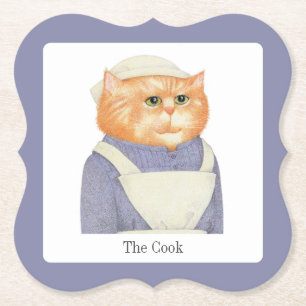 COOK CAT Bracket Papier Onderzetters + Tekst