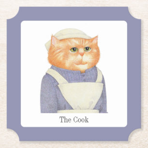 COOK CAT Ticket Papier Onderzetters + Tekst