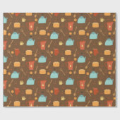 Cook Chef Cooking Kitchen Utiers Fun Pattern Cadeaupapier (Vlak)