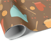 Cook Chef Cooking Kitchen Utiers Fun Pattern Cadeaupapier (Rol Hoek)