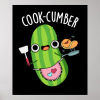 Cook-cumber Grappige Komkommer Pun Donker BG