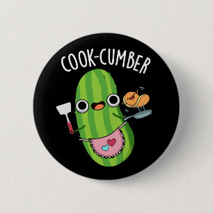 Cook-cumber Grappige Komkommer Pun Donker BG Ronde Button 5,7 Cm