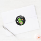 Cook-cumber Grappige Komkommer Pun Donker BG Ronde Sticker (Envelop)
