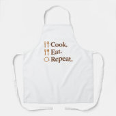 Cook Eat Repeat – Funny Chef Life Schort (Voorkant)