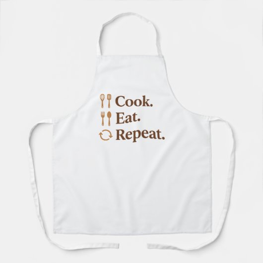 Cook Eat Repeat – Funny Chef Life Schort (Voorkant)