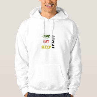 "Cook Eat Sleep Repeat" Grappige Mannen Hoodie