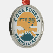 Cook Forest State Park Pennsylvania - Pa Metalen Ornament (Rechts)