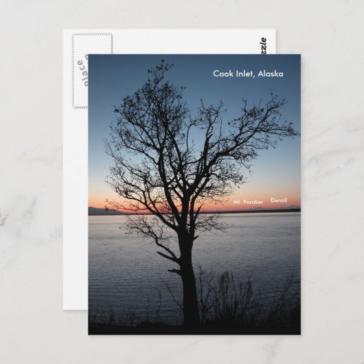 Cook Inlet met Denali en Mt. Foraker - Alaska Briefkaart (Voorkant / Achterkant)