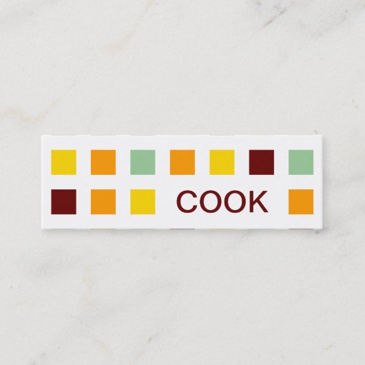 COOK (moskeesvierkantjes) Mini Visitekaartje (Voorkant)