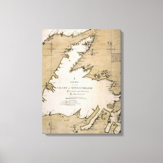 COOK: NEWFOUNDLAND, 1763 CANVAS AFDRUK (Voorkant)