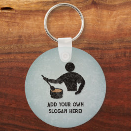 Cook of Chef - Guy Stirring Pot - tekst aan beide  Sleutelhanger