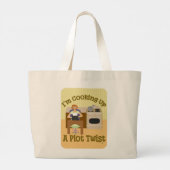 Cook Up Plot Twist Auteur Huisvrouw Humor Grote Tote Bag (Achterkant)