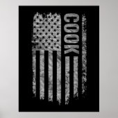 Cook USA Flag Distressed design Poster (Voorkant)