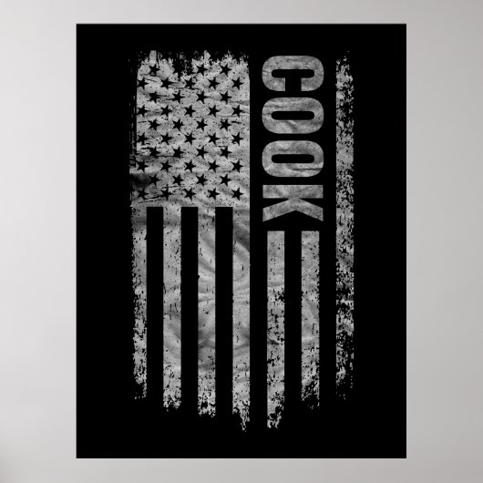 Cook USA Flag Distressed design Poster (Voorkant)