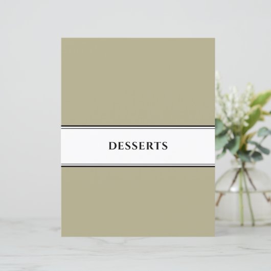 Cookbook Divider | Desserts | Sage Black White (Staand voorkant)