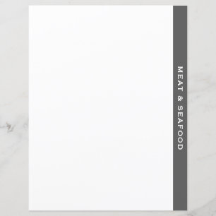 Cookbook Divider Grijs en wit Vlees en zeevruc
