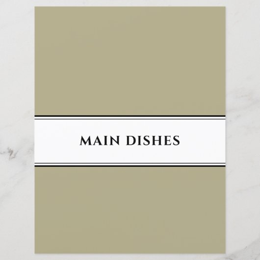 Cookbook Divider | Hoofddeksels | Sage Black White (Achterkant)