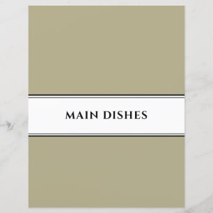 Cookbook Divider Hoofddeksels Sage Black White