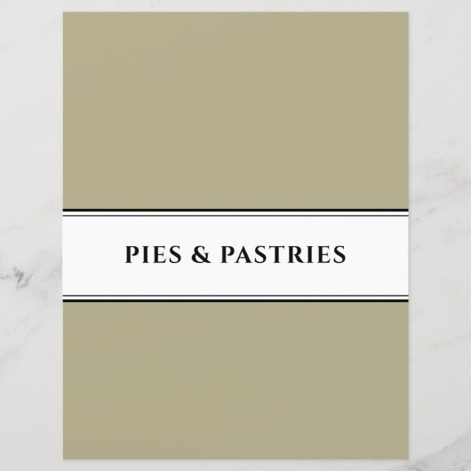 Cookbook Divider | Pie en banketbakken | Sage Blac (Voorkant)