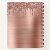 Cookbook Recipe Book Roos Gold Glitter Monogram Notitieboek (Achterkant)