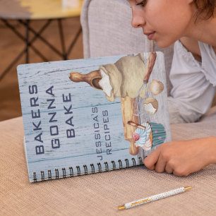 Cookbook Waterverf Recipes Baking Bake Monogram Notitieboek