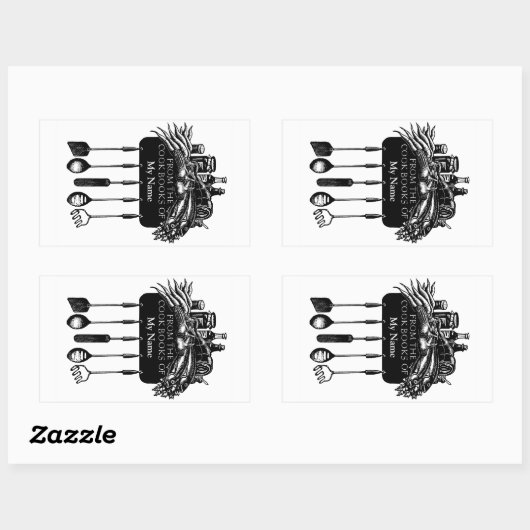 Cookbooks Bookplate Sticker (Vel)