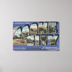 Cooke City, Montana - Large Letter Scenes 2 Canvas Afdruk