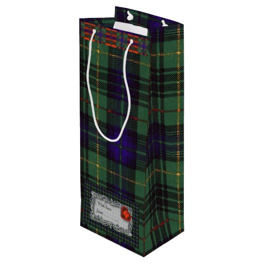 Cooke clan Pset Scottish kiltartan Wijn Cadeautas (Achterkant Gekanteld)