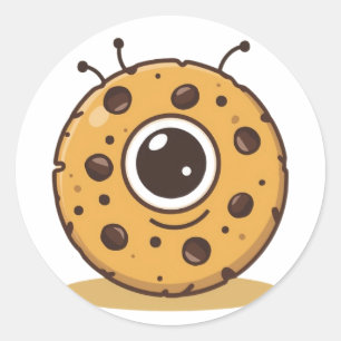 Cookie Alien – Mooie Grappige Dessert Kunst Ronde Sticker