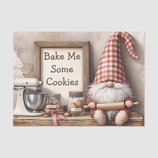 Cookie Baker Gnome Tissuepapier (Voorkant)