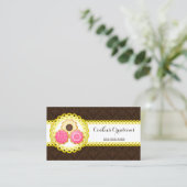 Cookie Bakery Damask Scalloped Border Visitekaartje (Staand voorkant)
