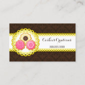 Cookie Bakery Damask Scalloped Border Visitekaartje (Voorkant)