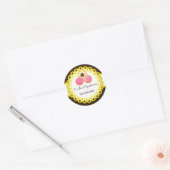 Cookie Bakery Damask Yellow Scallop Seals Ronde Sticker (Envelop)