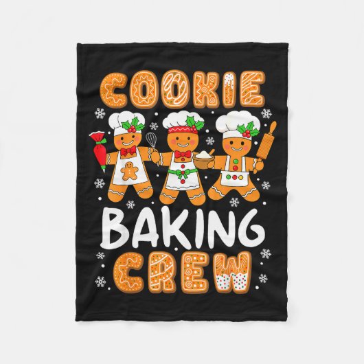Cookie Baking Crew Christmas Funny Gingerbread Lov Fleece Deken (Voorkant)
