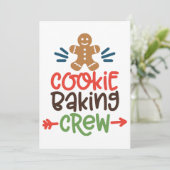 Cookie baking crew christmas  kaart (Staand voorkant)