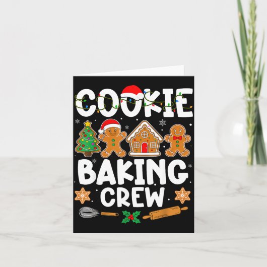 Cookie Baking Crew For Women Kids Men Boy Family C Kaart (Voorkant)