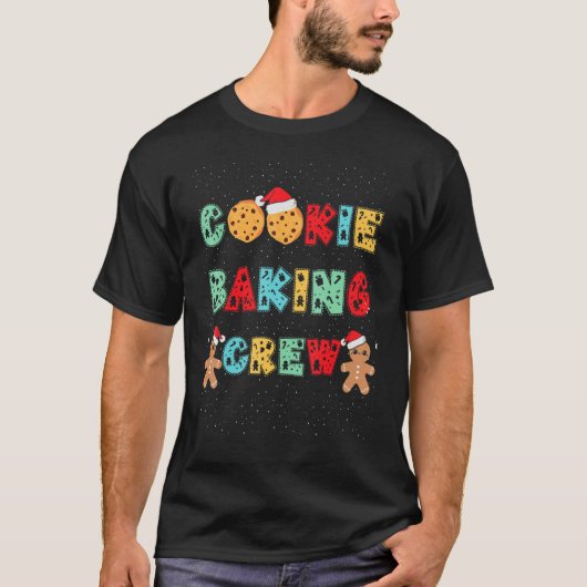 Cookie Baking Crew Gingerbread Men With Xmas Hats  T-shirt (Voorkant)
