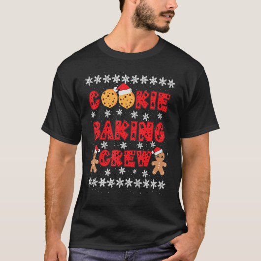 Cookie Baking Crew Gingerbread Men With Xmas Hats  T-shirt (Voorkant)