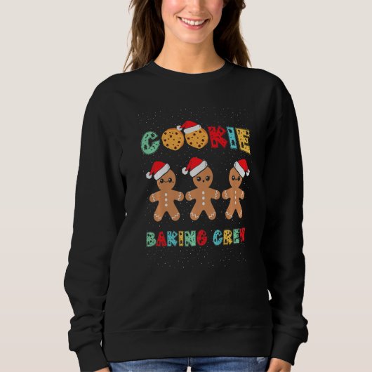 Cookie Baking Crew Gingerbread Men With Xmas Hats  Trui (Voorkant)