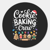 Cookie Baking Crew Holiday Squad Gingerbread Chris Ronde Sticker (Voorkant)
