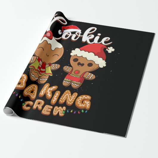 Cookie Baking Crew-kerstteam Cadeaupapier (Uitgerold)