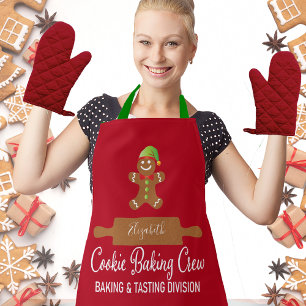 Cookie Baking Crew Red Kerstmis Schort