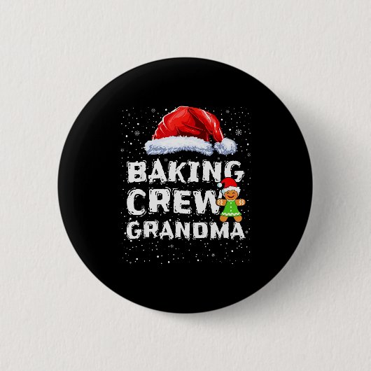 Cookie Baking Crew Shirt Grandma Matching Christma Ronde Button 5,7 Cm (Voorkant)