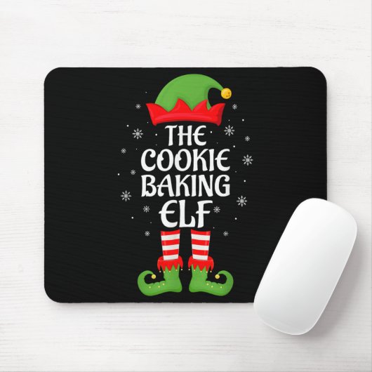 Cookie Baking Elf Xmas Family Matching Elf Squad C Muismat (Met muis)